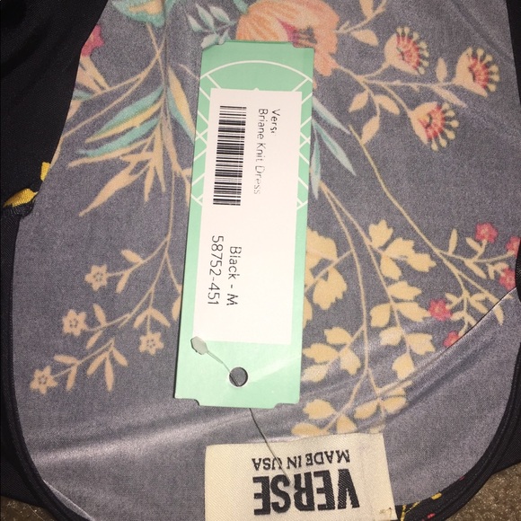 Verse black mid length dress with a slit - Picture 2 of 2